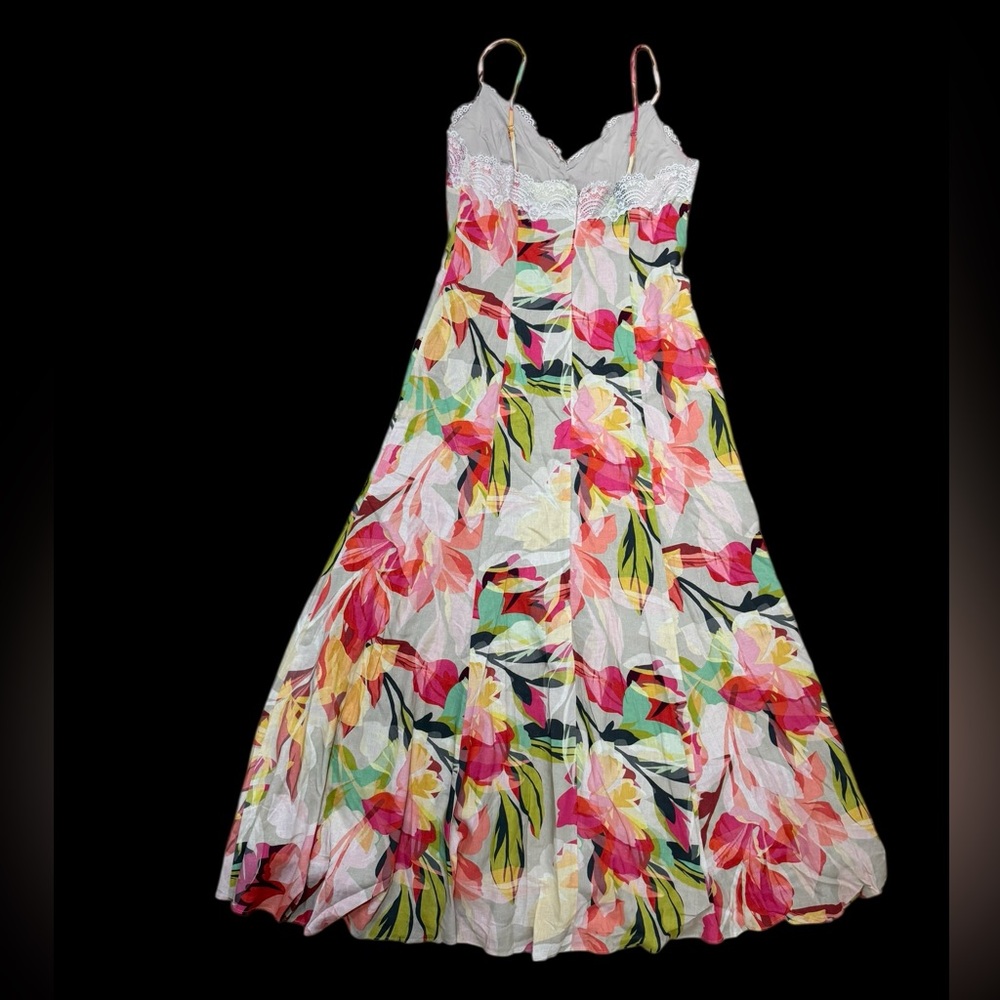 Hutch Sz L Maxi Dress Baldwin Sleeveless Lace-Trim V-Neck Slip Anthropologie New - Picture 6 of 10
